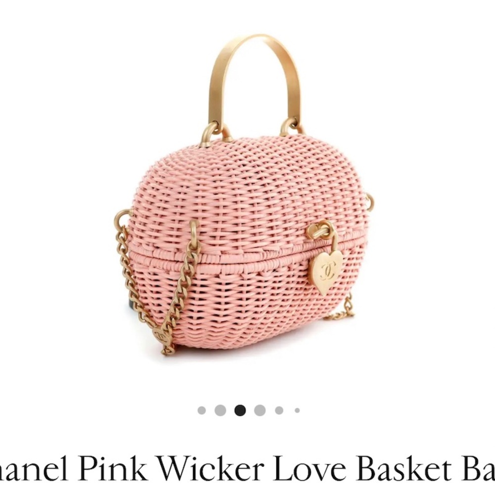 RARE CHANEL PINK WOVEN WICKER LOVE LOCK BAG … PERFECT VALENTINES DAY GIFT!!!